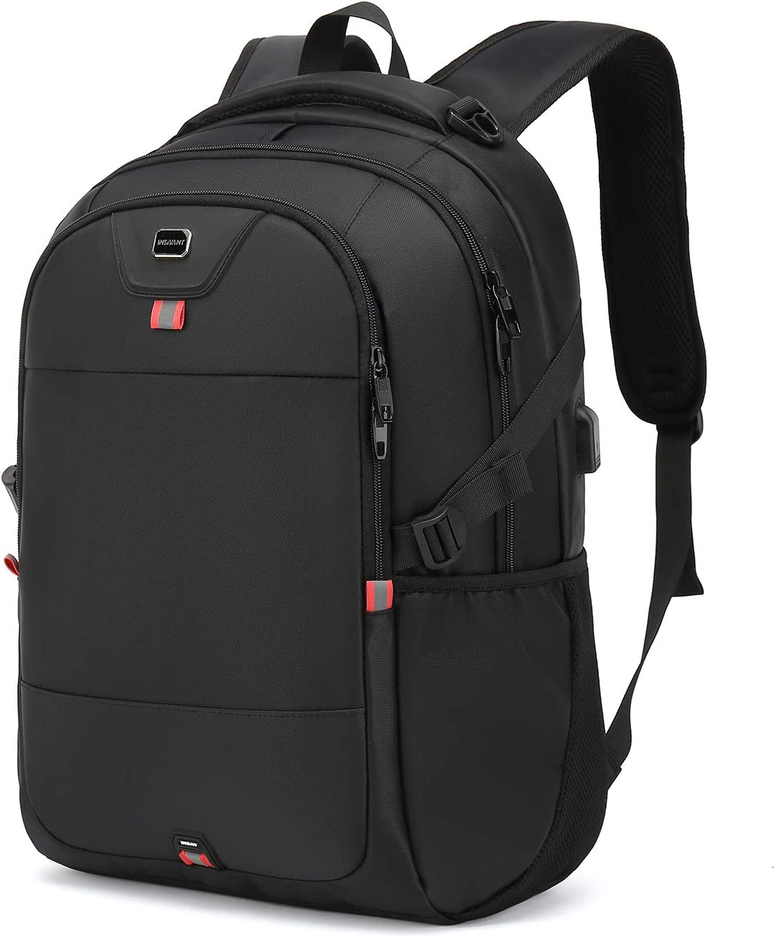 Laptop Backpack 17 Inch Water Resistant Backpacks Durable College Travel Daypack Anti Theft with USB Charging Port Best Gift for Men Women Boys Girls Students(17 Inch, Black)