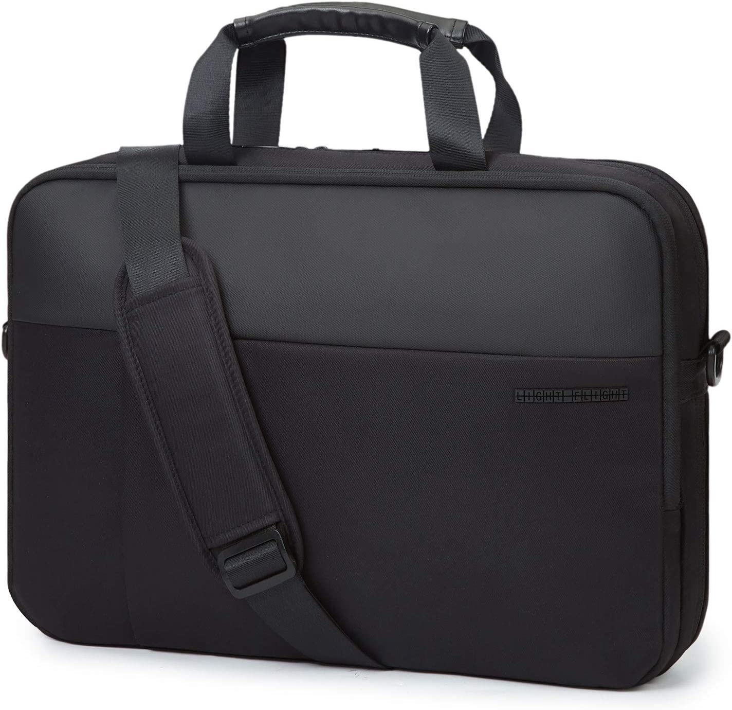 LIGHT FLIGHT 17.3 Inch Laptop Bag, Expandable Briefcase for Men Women,Slim Laptop Case for Computer,Travel Business Bag,Black