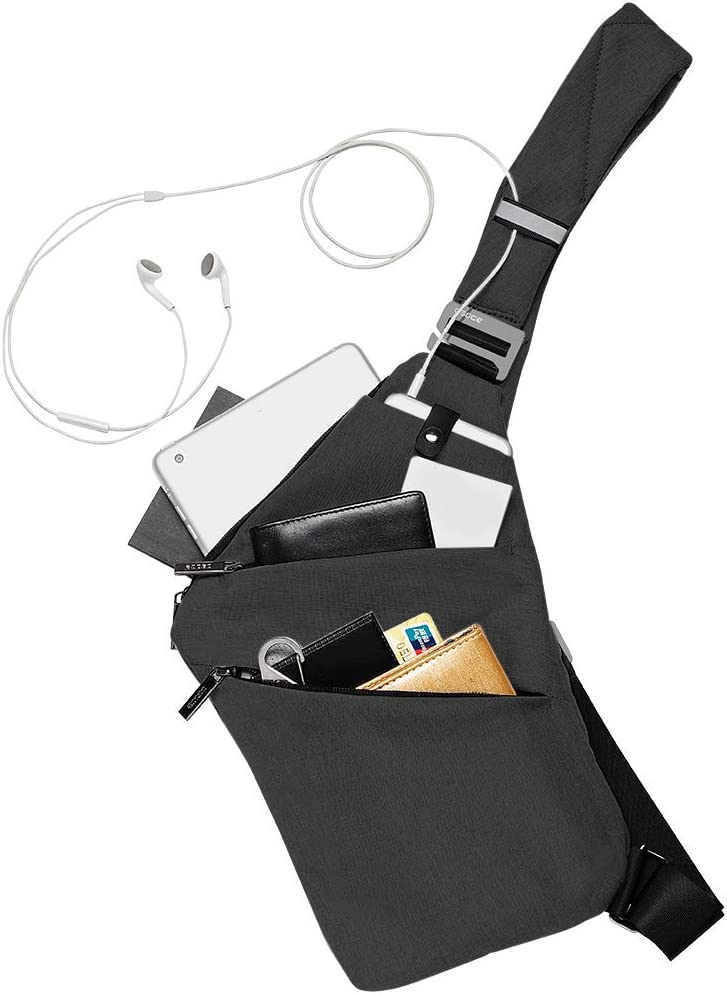 OSOCE Sling Bag Chest Backpack Casual Daypack Black Shoulder Crossbody Lightweight Anti Theft Outdoor Sport Travel Hiking Bag For Men Women