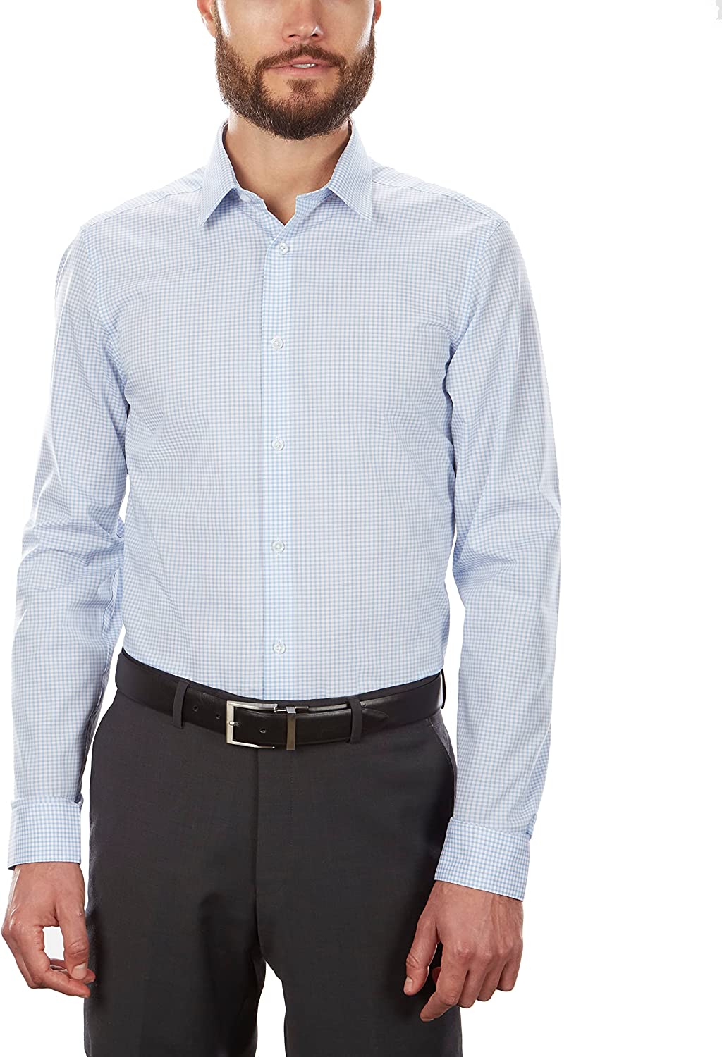 Calvin Klein Men's Dress Shirt Non Iron Stretch Slim Fit Check