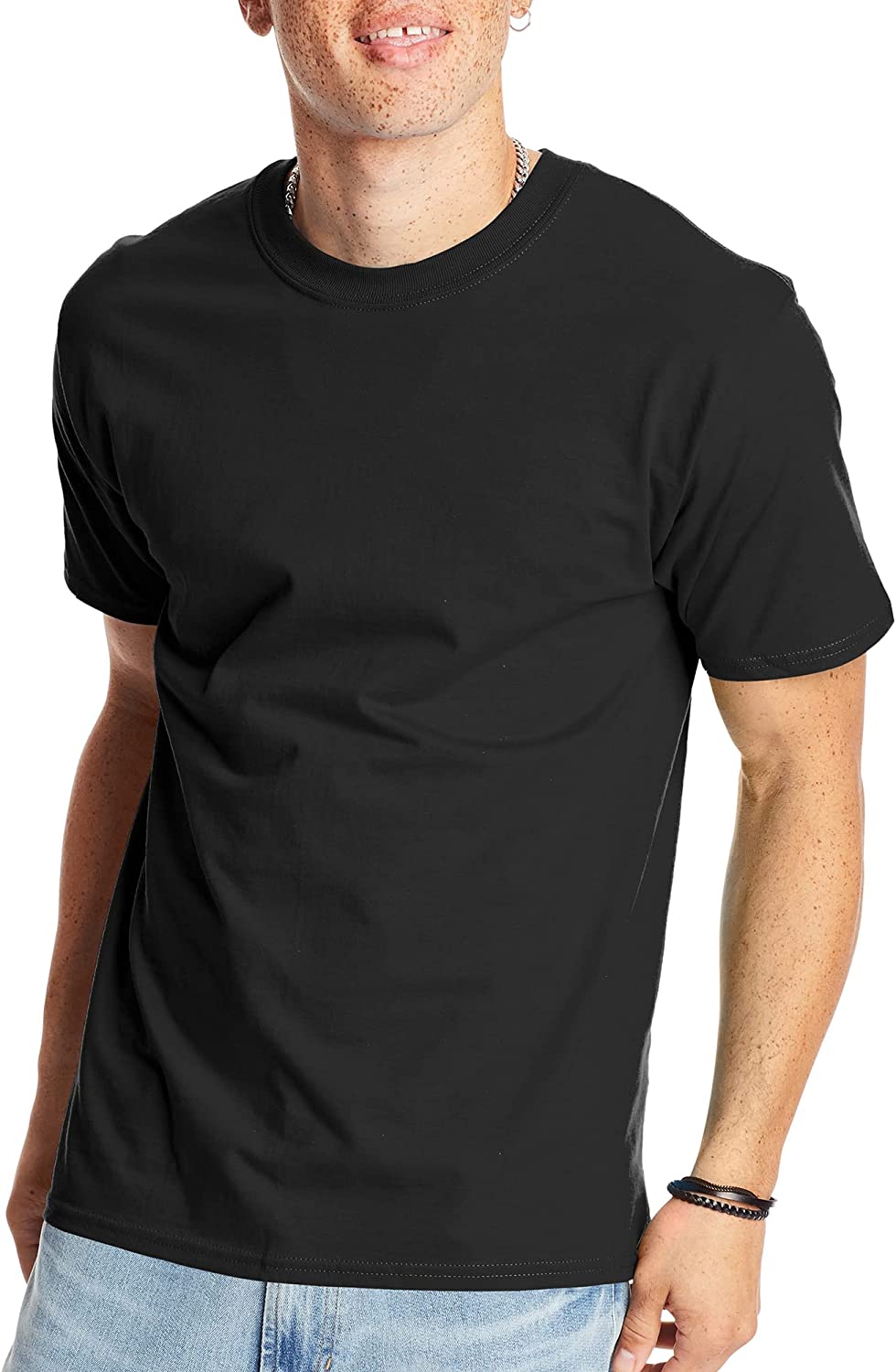 Hanes Unisex T-Shirt, Beefy Crewneck Cotton T-Shirt, Unisex Crewneck Cotton Tee, Unisex Classic Crewneck Cotton Tee (1 Pack)