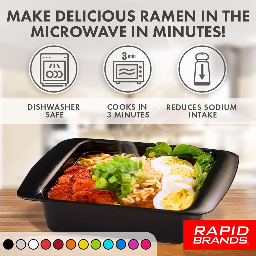 Rapid Ramen Cooker | Microwavable Cookware for Instant Ramen | BPA Free and Dishwasher Safe | Perfect for Dorm, Small Kitchen or Office | Purple, 2 Pack