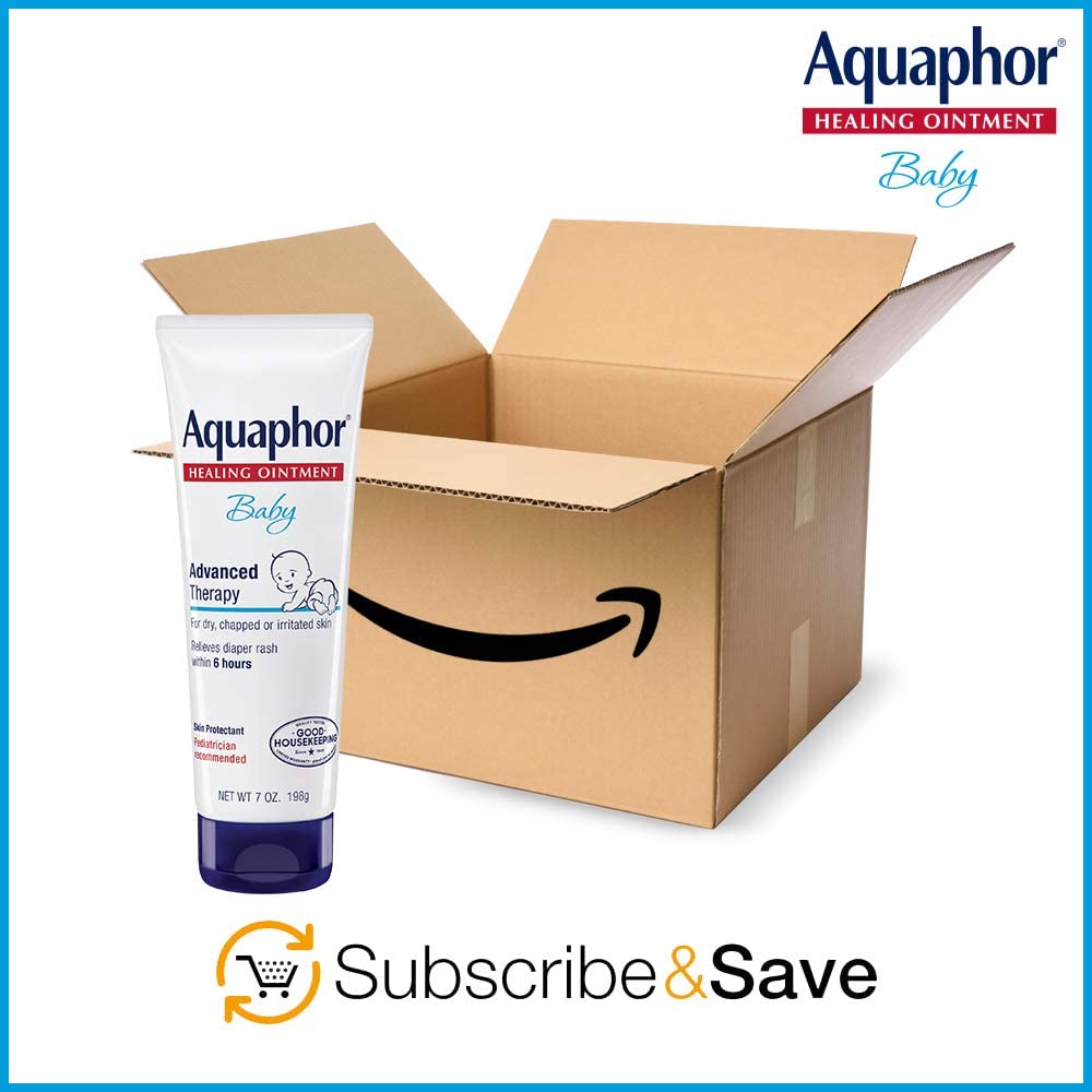 Aquaphor Baby Healing Ointment Advanced Therapy Skin Protectant， Dry Skin and Diaper Rash Ointment， 7 Oz Tube