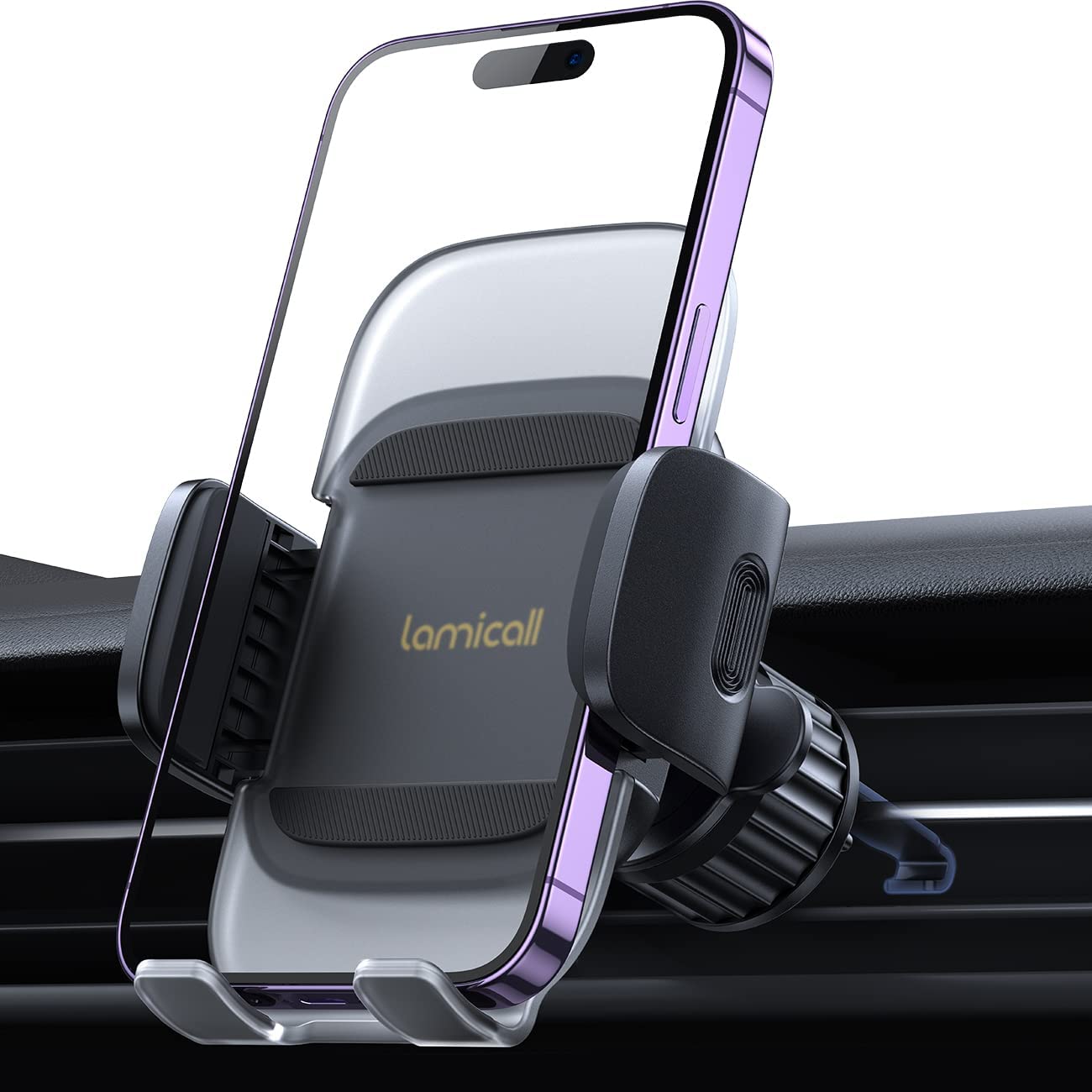 Lamicall Car Vent Phone Mount - [2026 Spring Clip] Air Vent Cell Phone Holder Cradle, Hands Free Mobile Stand, 360 Adjustable Cellphone Vent Clip, Fit for iPhone, Android Smartphone, 4” to 7” Phone