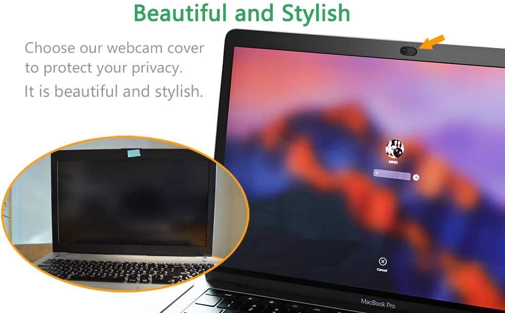 CloudValley Webcam Cover Slide[2-Pack]， 0.023 Inch Ultra-Thin Metal Web Camera Cover for MacBook Pro， iMac， Laptop， PC， iPad Pro， iPhone 8/7/6 Plus， Protect Your Visual Prvacy [Black]
