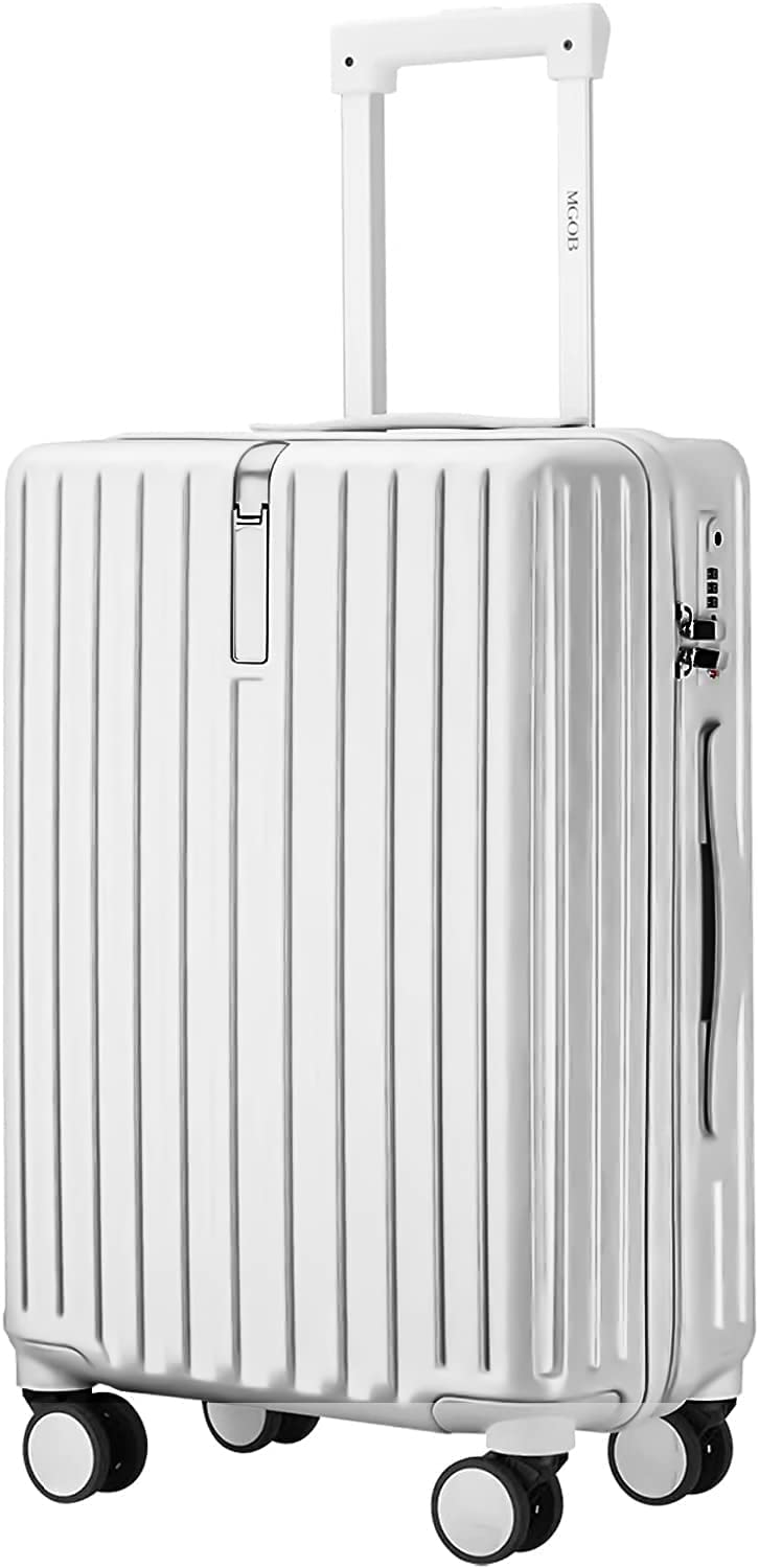 MGOB 24 Inch Luggage, Suitcases with Spinner Wheels, Checked Luggage with TSA Lock, Hard Case Luggage with Expandable, Black Lightweight Luggage