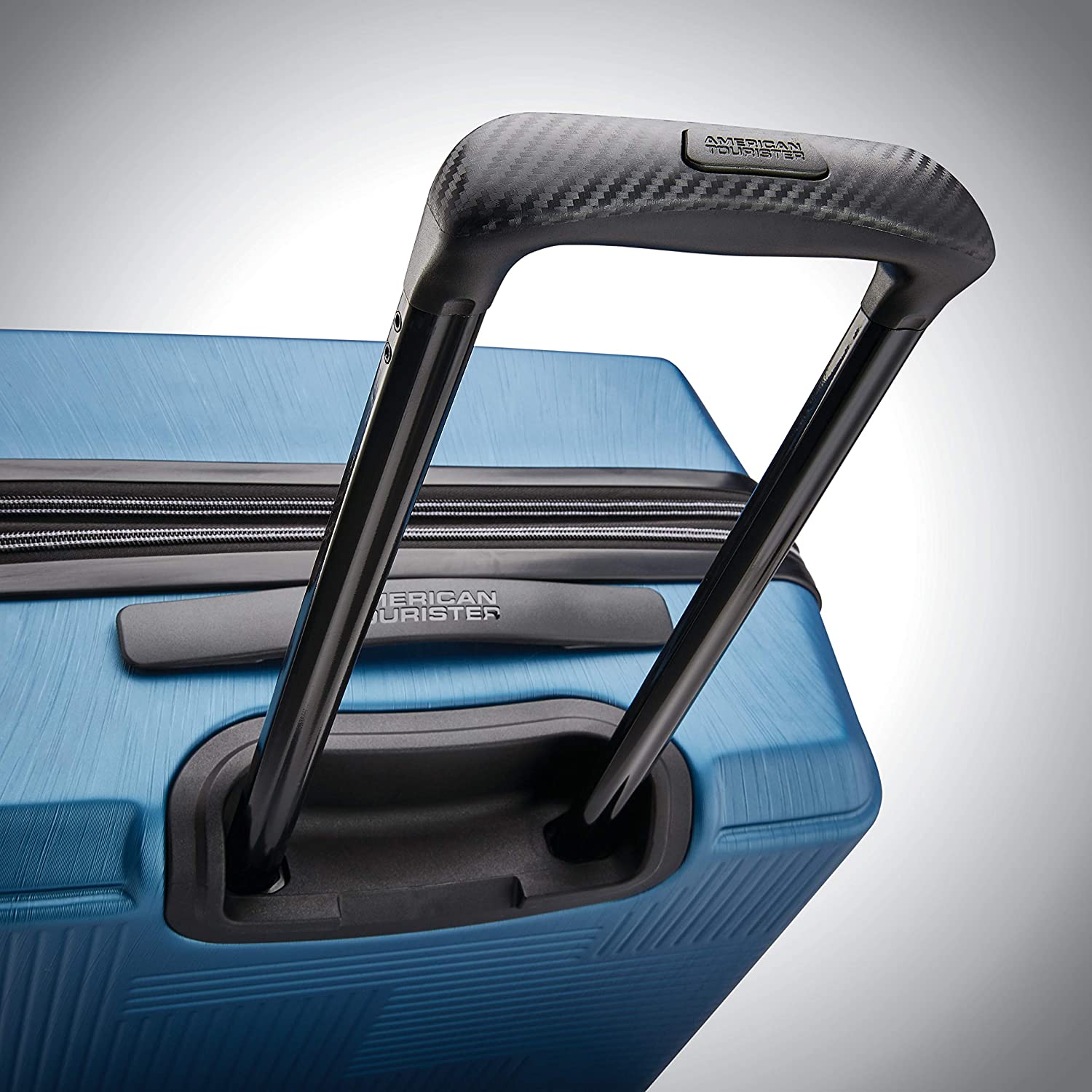 American Tourister Stratum XLT Expandable Hardside Luggage with Spinner Wheels, Blue Spruce, Carry-On 21-Inch