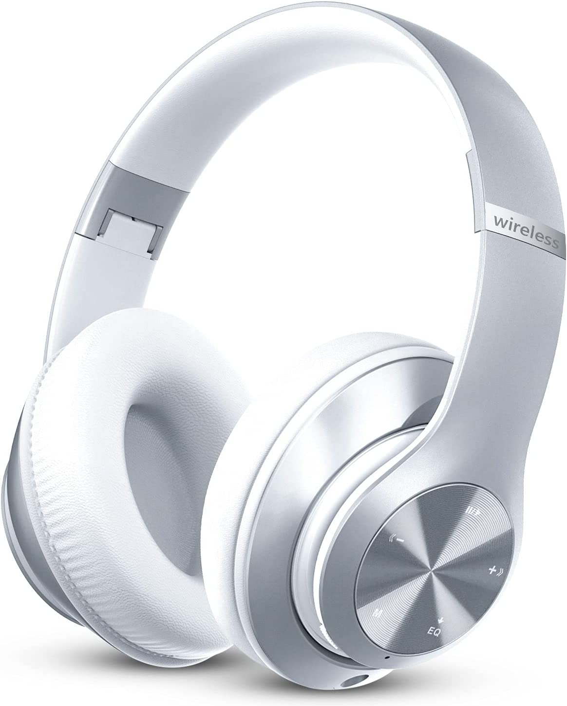 Tuitager Bluetooth Headphones Over-Ear, 60 Hours Playtime Foldable Lightweight Wireless Headphones Hi-Fi Stereo with 6 EQ Modes, Bass Adjustable Headset with Built-in HD Mic, FM, SD/TF for PC/Home