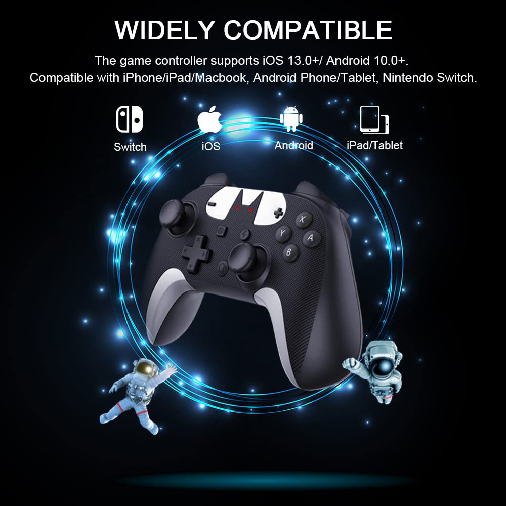 Joso Mobile Game Controller for iPhone iPad, Direct Play, Bluetooth Gaming Gamepad Joystick Works with Most iOS, iPad, MFi Games, Call of Duty Mobile(COD), Genshin Impact, Asphalt 9, Real Racing 3