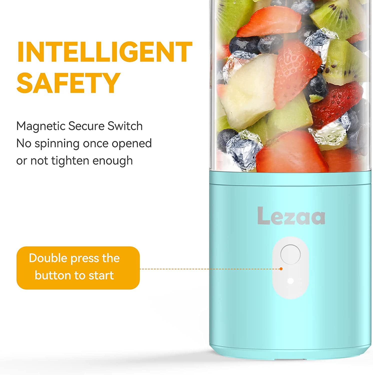 Portable Blender， Blender for Shakes and Smoothies， Personal Blender， USB Rechargeable 14 Oz Mini Blender With for Traveling， Outdoor， Gym， Office