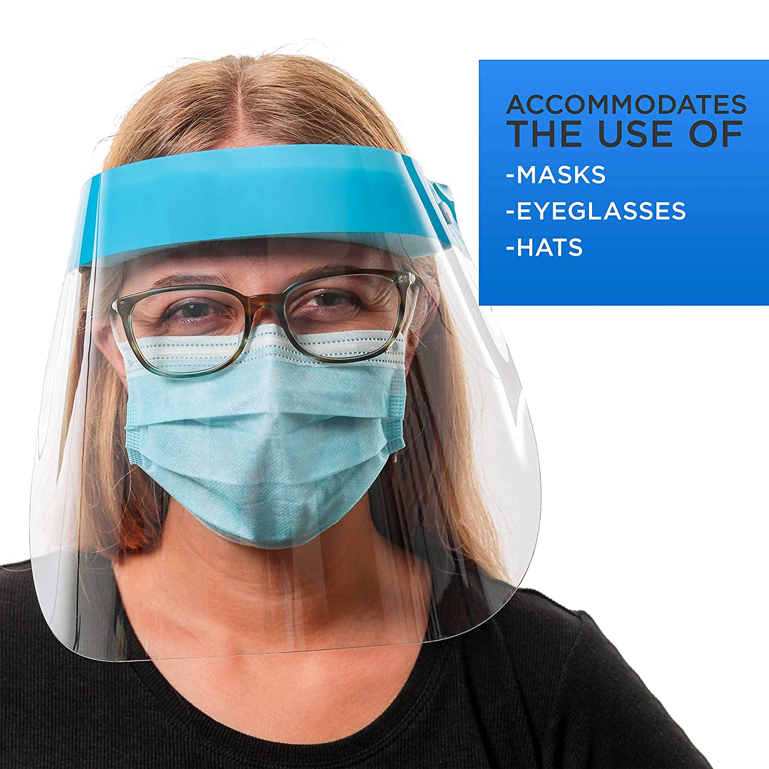 TCP Global Salon World Safety Face Shields Ultra Clear Protective Full Face Shields