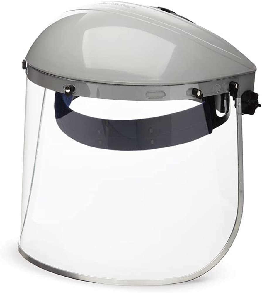 Sellstrom Advantage Series Face Shield - Clear Window with Aluminum Binding - Comfortable Ratcheting Headgear