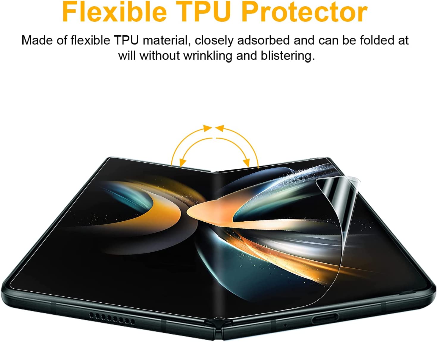 Hocents. TPU Screen Protector Compatible with Samsung Galaxy Z Fold 4 5G  with Alignment Tool Touch Smooth Auto-Repair Front Film and Inside Film