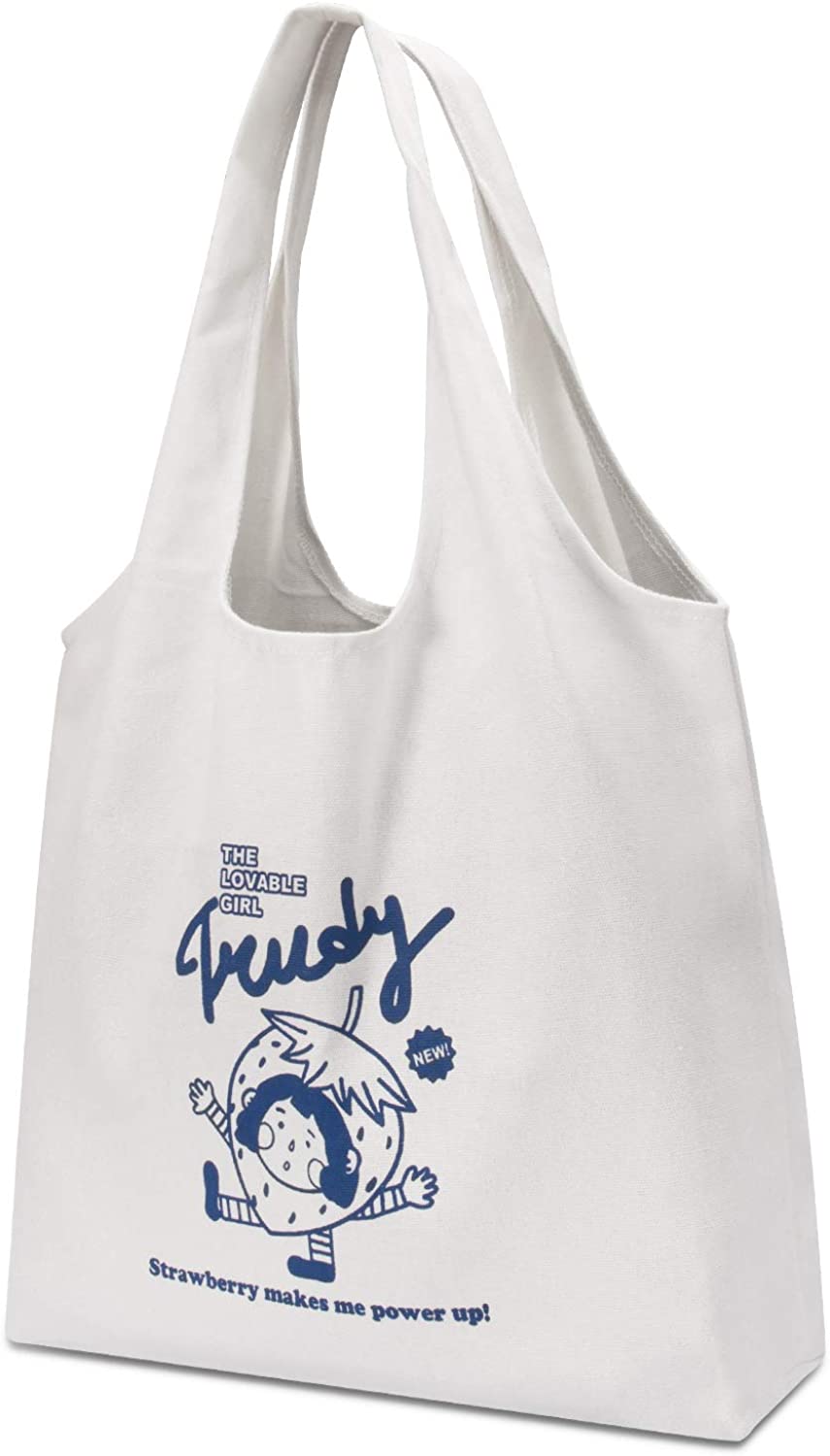 CGBE Canvas Tote Bag, Reusable Grocery Bags With Inner Pocket, Large Capacity Shopping Tote Bag For Women Machine Washable