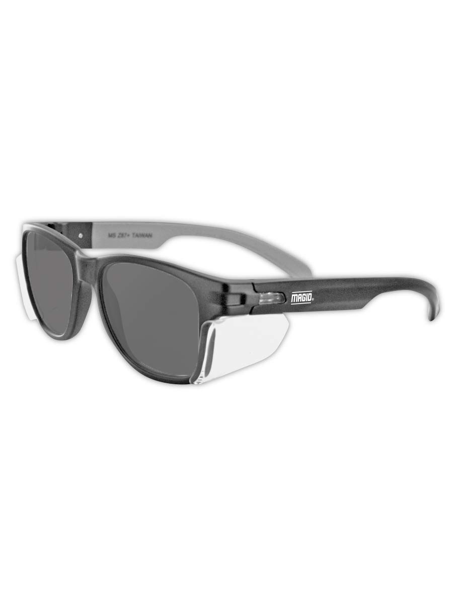Magid Glove & Safety Iconic Y50 Design Series Safety Glasses with Side Shields DualPak, Clear & Grey Lens (2 Pair)