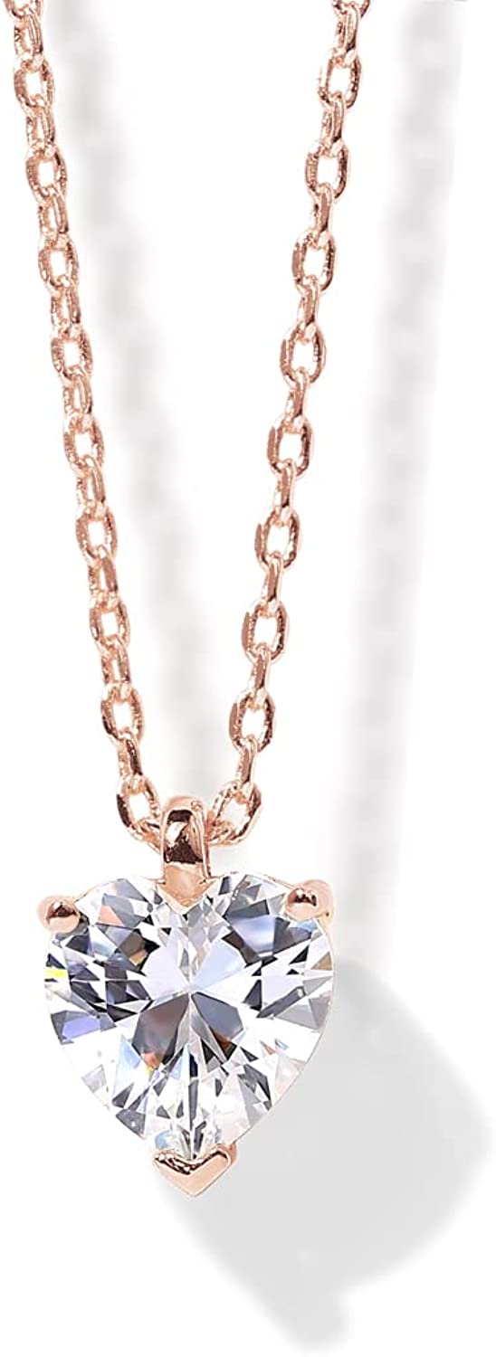 PAVOI 14K Gold Plated Cubic Zirconia Diamond Pendant Necklace for Women | Adjustable Slider