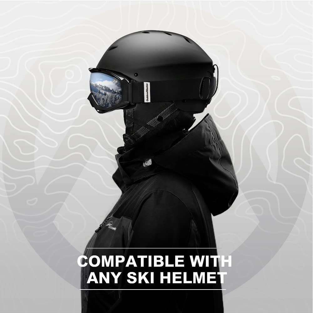 OutdoorMaster Ski Goggles OTG - Over Glasses Ski/Snowboard Goggles for Men, Women & Youth - 100% UV Protection