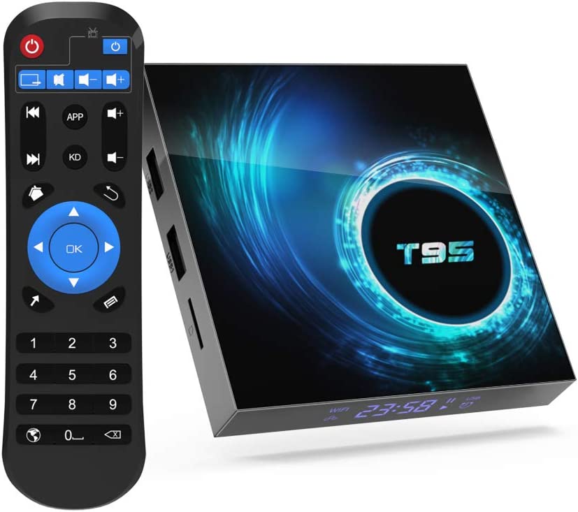 T95 Android 10.0 TV Box， YAGALA Android Box with Allwinner H616 Quad-Core 64bit ARM Corter-A53 CPU Mali G31 MP2 GPU 2GB RAM 16GB ROM 6K 4K Output 2.4GHz+5GHz WiFi 100M LAN Enternet BT5.0