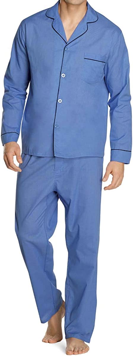 Hanes Men's Woven Plain-Weave Pajama Set