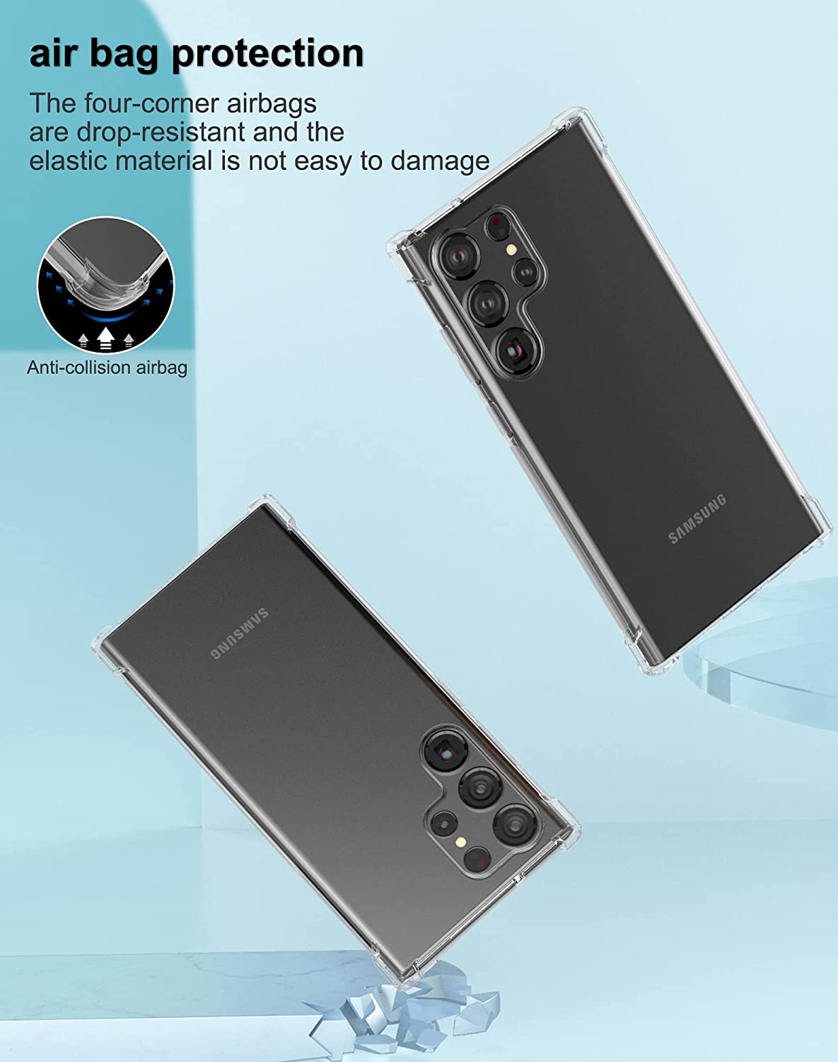 Foluu for Samsung Galaxy S23 Ultra Case, Crystal Clear Scratch Resistant Reinforced Corners TPU Rubber Soft Skin Silicone Protective Cover for Samsung Galaxy S23 Ultra 5G