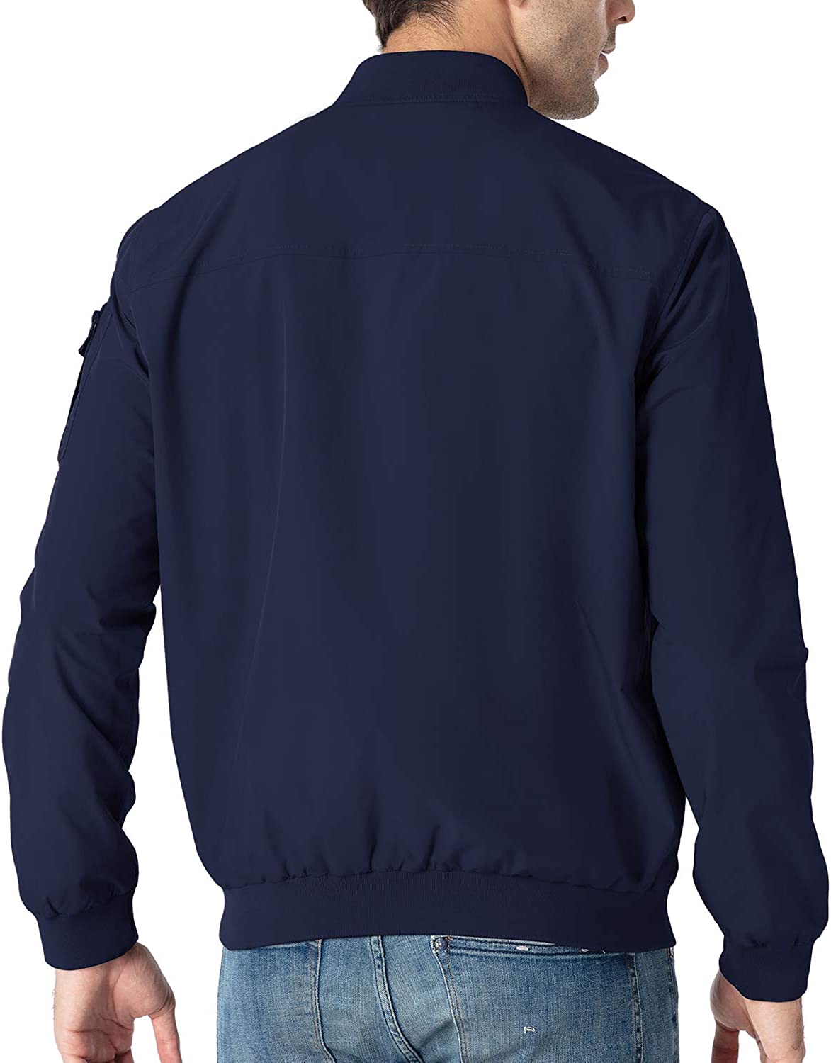 TBMPOY Men's Windproof Bomber Jackets Lightweight Track Jackets Windbreaker Outdoor Golf Fashion Coat