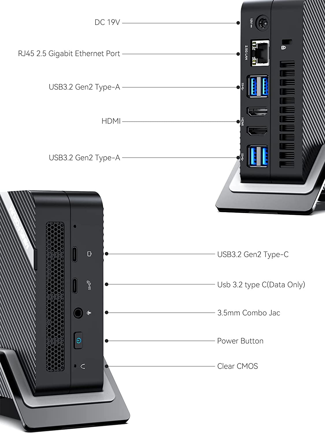 MINISFORUM UM590 Windows 11 Pro Mini PC AMD Ryzen 9 5900HX 32GB DDR4 512GB SSD Small PC 2500Mbps LAN 2xHDMI 1xUSB-C 4K@60Hz Output, AMD Radeon Graphics, Support Auto Power On Mini Desktop Computer