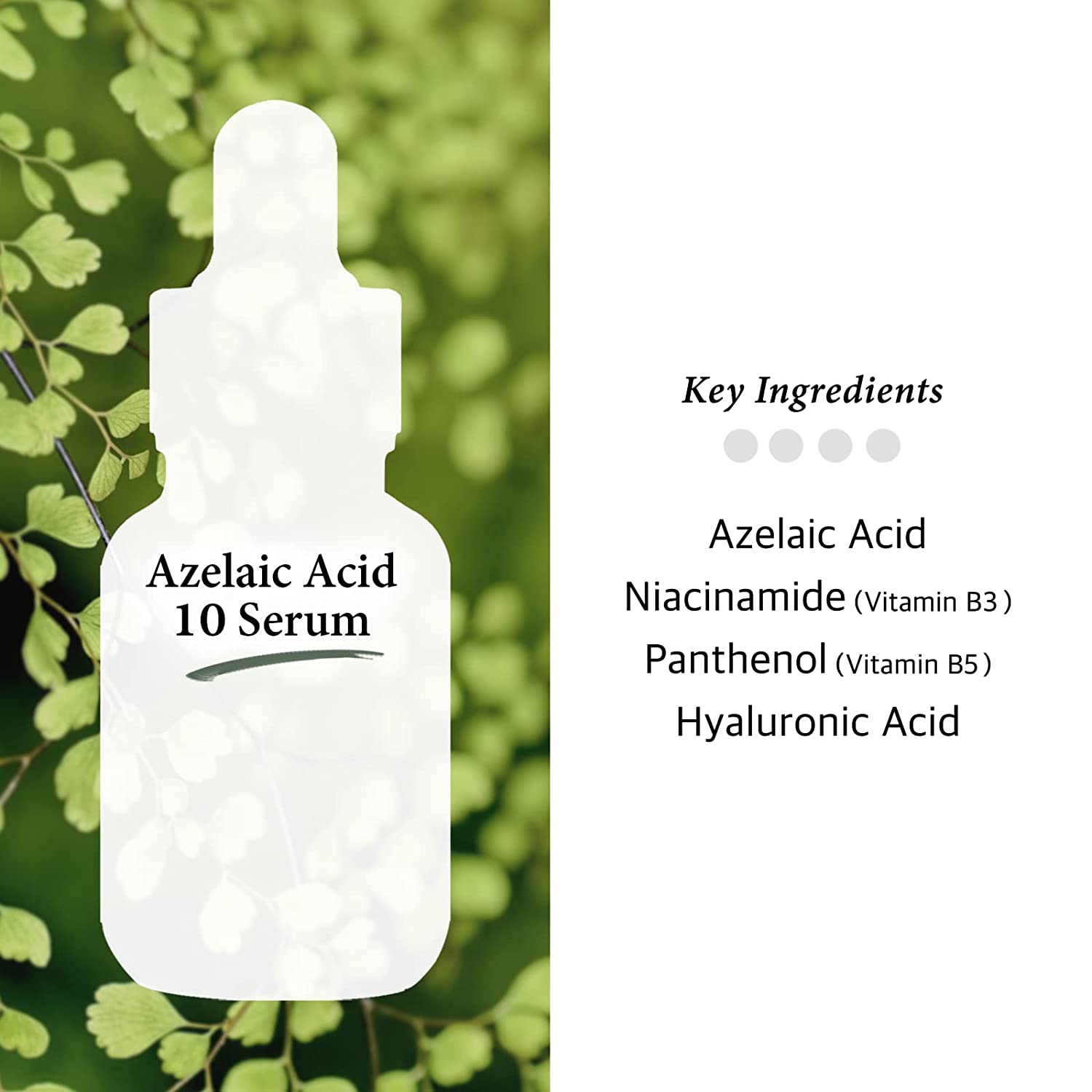 Azelaic Acid 10% Facial Serum with Niacinamide - Fast Rosacea Skin Care Product + Reduce Cystic Acne Scar + Redness Relief Face + Pimple Pigmentation Blackhead， 1 Fl Oz (30ml) (10% Azelaic Acid)