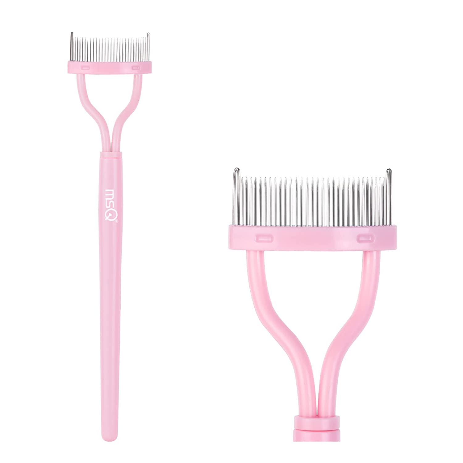 Eyelash Comb Eyebrow Brush MSQ Eyelash Separator Mascara Applicator Eyelash Definer With Comb Cover Arc Designed Cosmetic Brushes Tool Black (1PCS)
