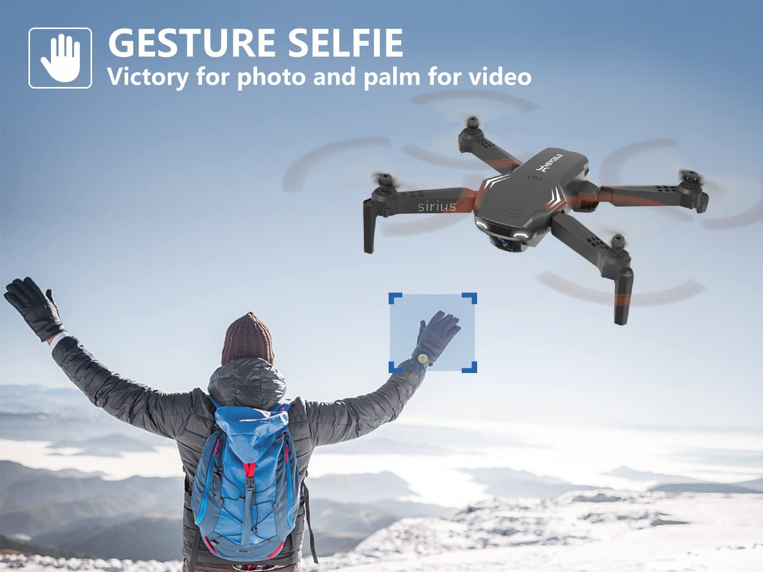 Heygelo S90 Drone with Camera for Adults, 1080P HD Mini FPV Drones for Kids Beginners, Foldable RC Quadcopter Toys Gifts for Boys Girls with Altitude Hold, Voice/Gesture Control, 3 Speeds, 2 Batteries