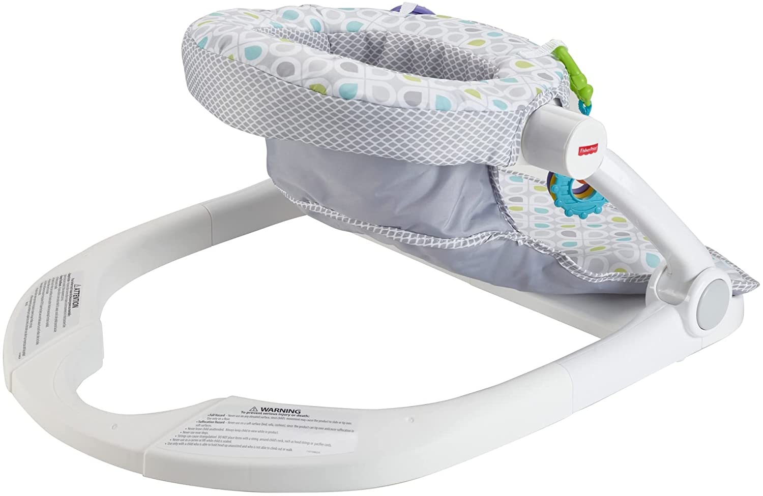 Fisher-Price Portable Baby Chair, Sit-Me-Up Floor Seat with 2 Removable Toys & Washable Seat Pad, Honeycomb [Amazon Exclusive]