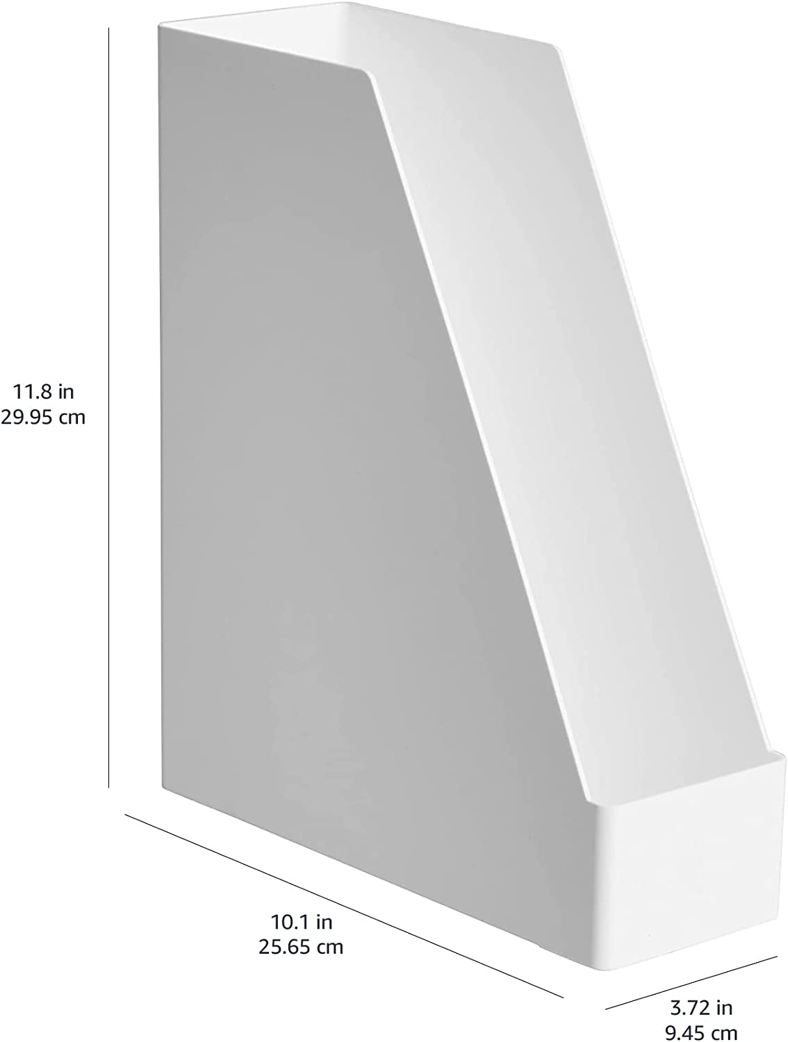 Basics Plastic Desk Organizer - Magazine Rack, White, 2-Pack