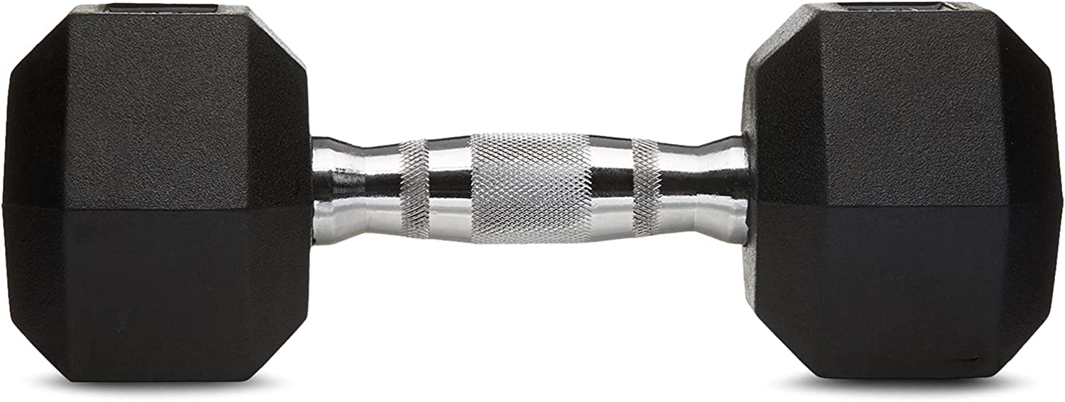  Basics Rubber Encased Hex Dumbbell Hand Weight