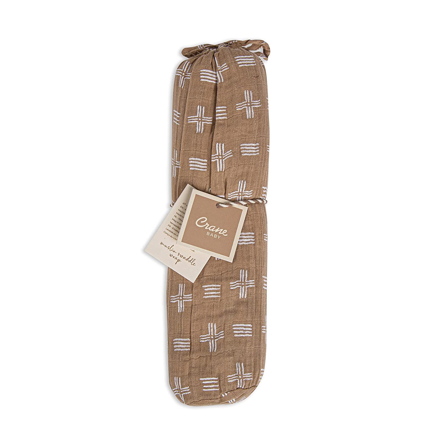 Crane Baby Soft Muslin Swaddle Blanket, Soft Swaddle Wrap for Boys and Girls, Safari Animal, 47" x 47"
