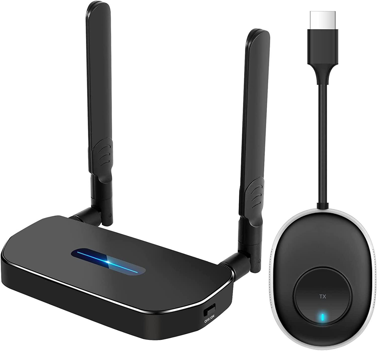 Wireless HDMI Transmitter and Receiver 4K Kit, 165FT/50M Full HD 4K Wireless Presentation Equipment HDMI Adapter, Plug and Play Streaming Media. Laptop, Dongle, PC,PS4, Smart Phone to HDTV/Projector