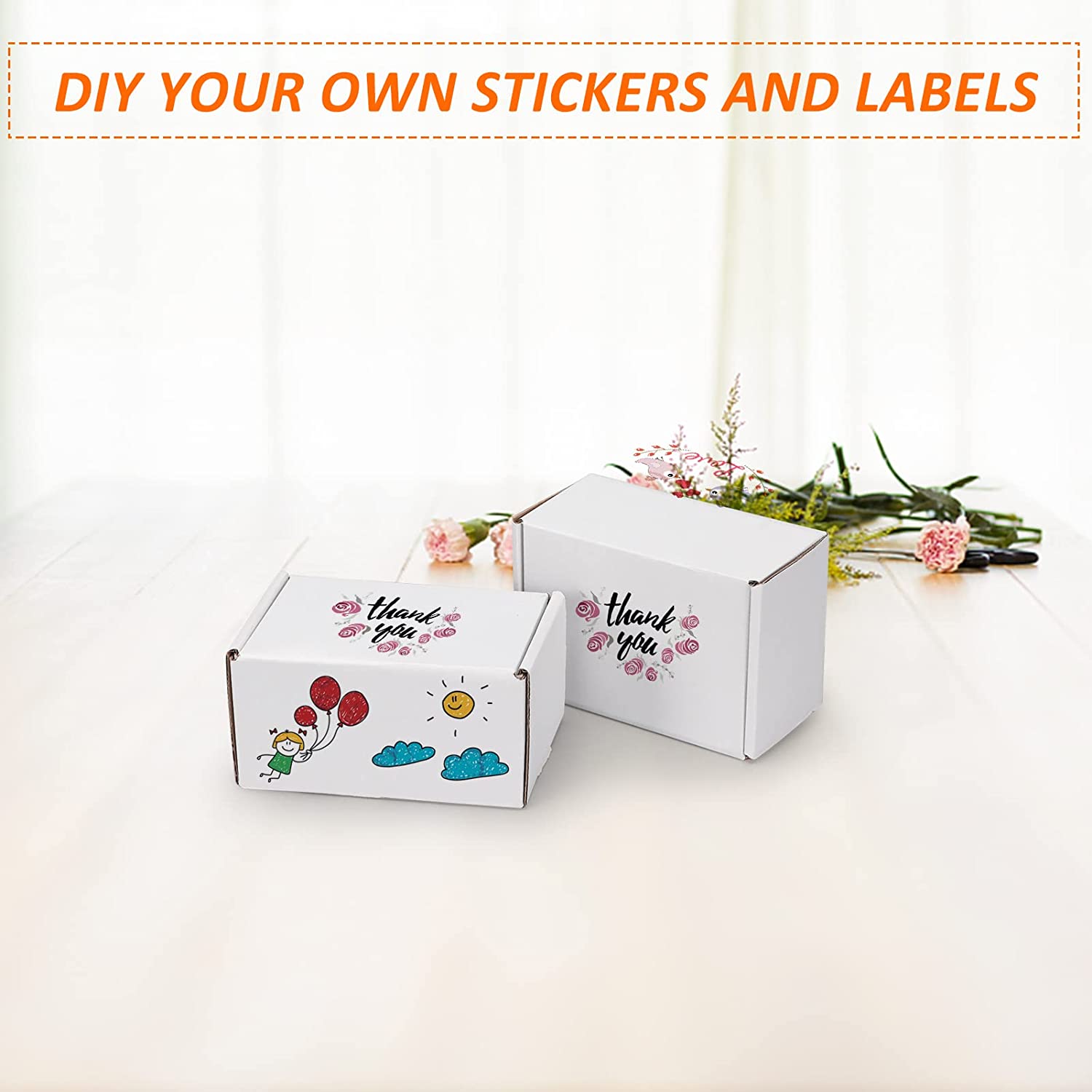 HORLIMER 6x4x3 inches Shipping Boxes Set of 25, White Corrugated Cardboard Box Literature Mailer